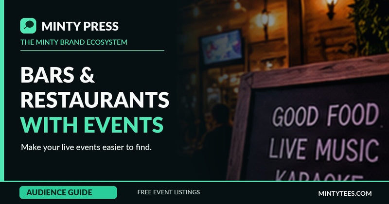Minty Press guide for bars and restaurants hosting karaoke, live music and community events