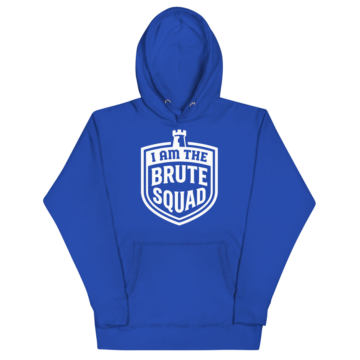Cotton Heritage M2580 I Team Royal pullover hoodie, front view, featuring the Brute Squad Arena Champion Hoodie design