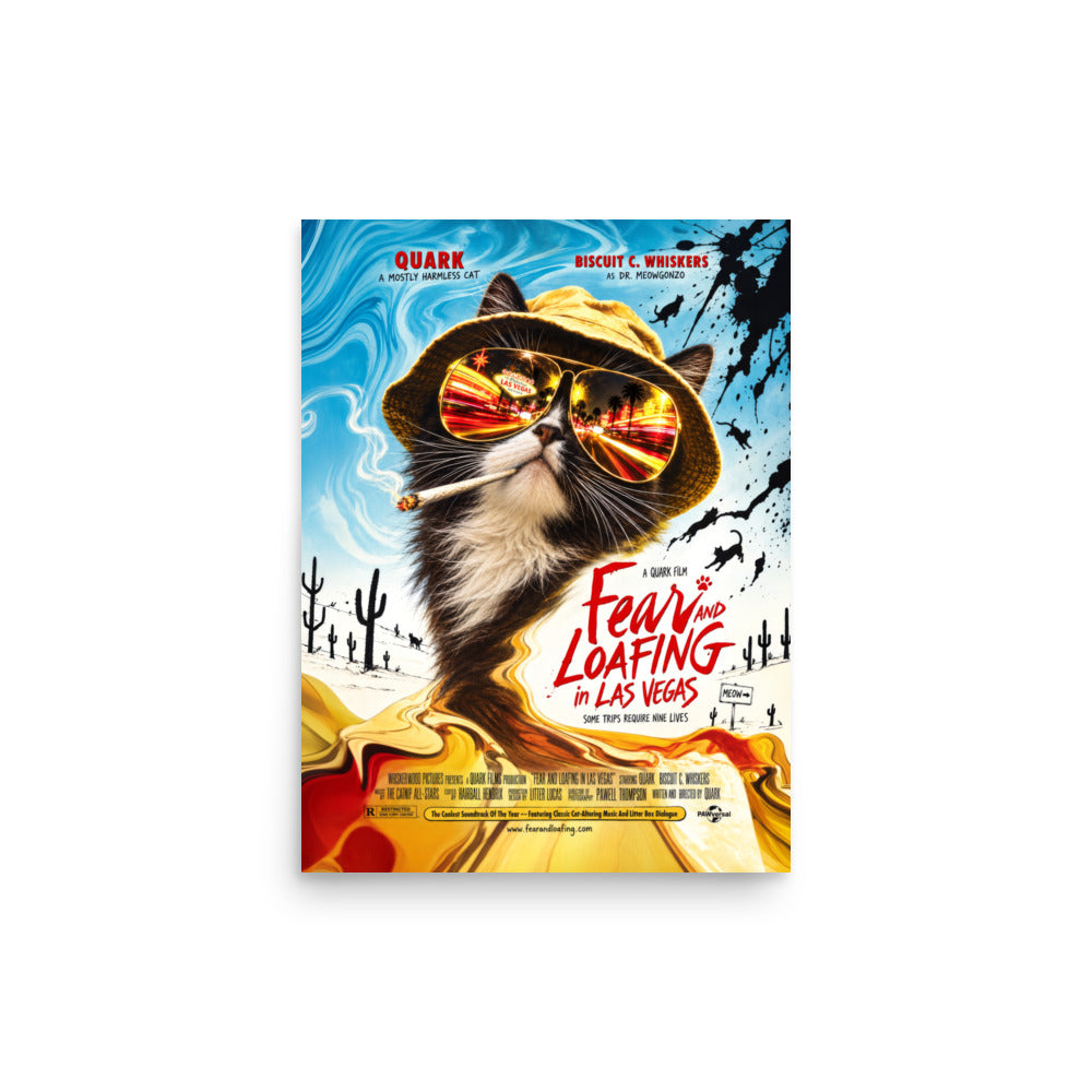 Fear and Loafing in Las Vegas Quark cat poster, 12×16 inches