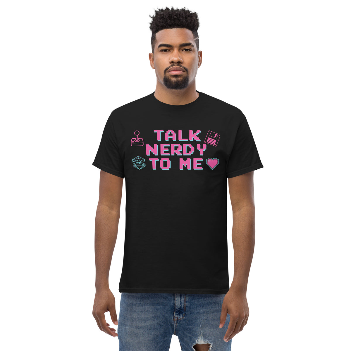 Talk Nerdy to Me Unisex Classic T-Shirt, black, front view