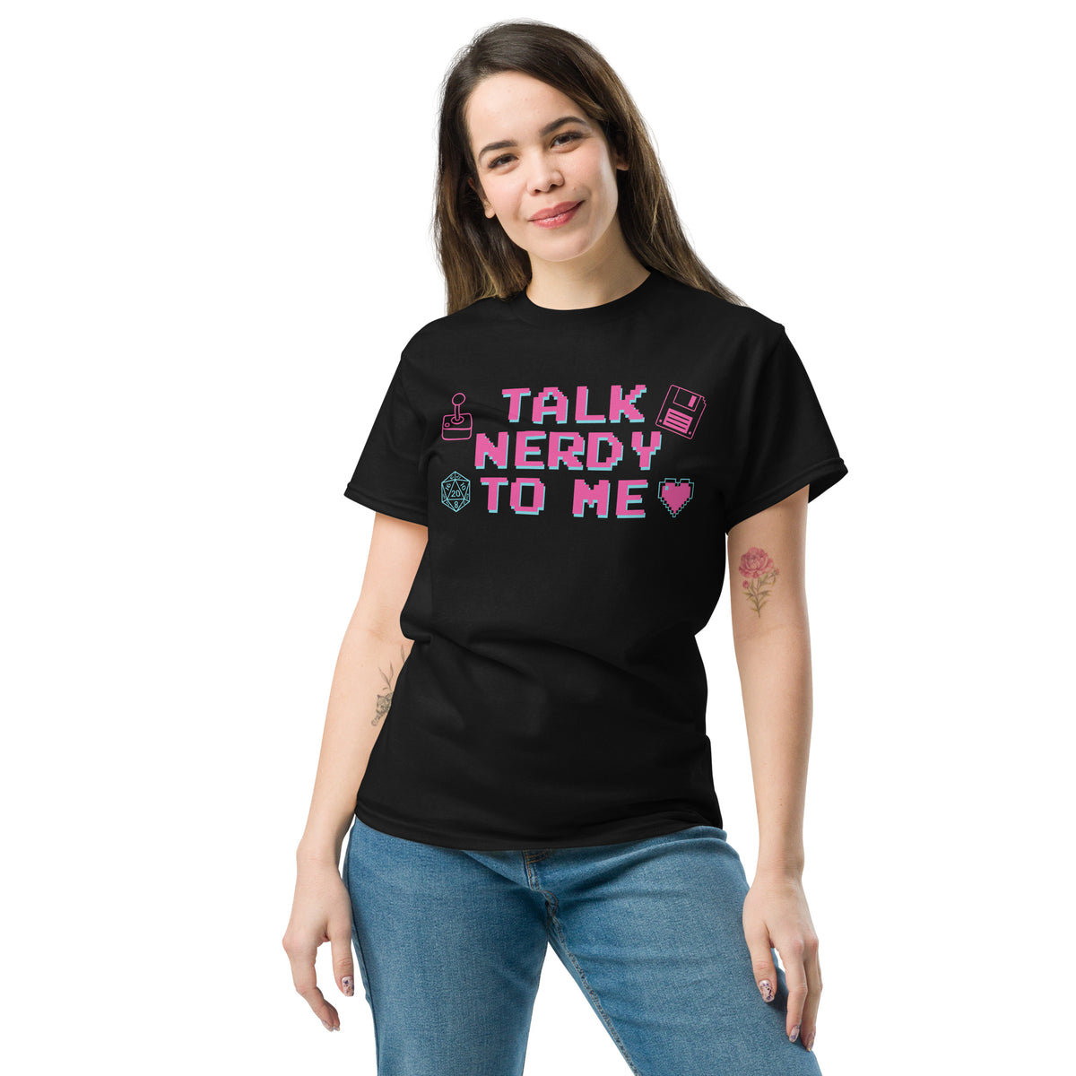 Talk Nerdy to Me Unisex Classic T-Shirt, black, front view