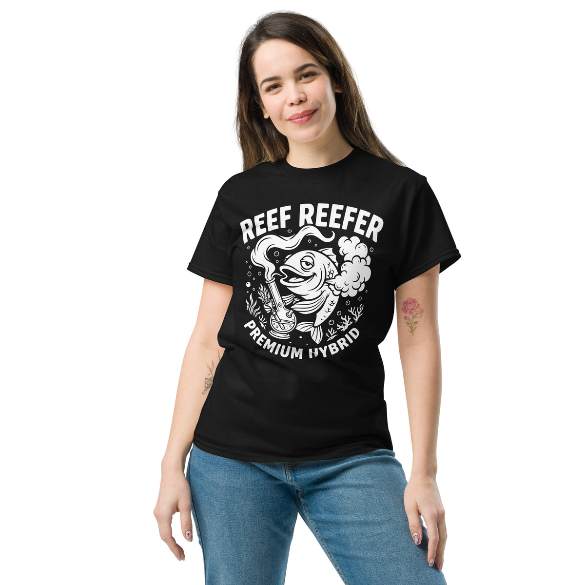 Reef Reefer: Premium Hybrid Unisex Classic T-Shirt, black, front view