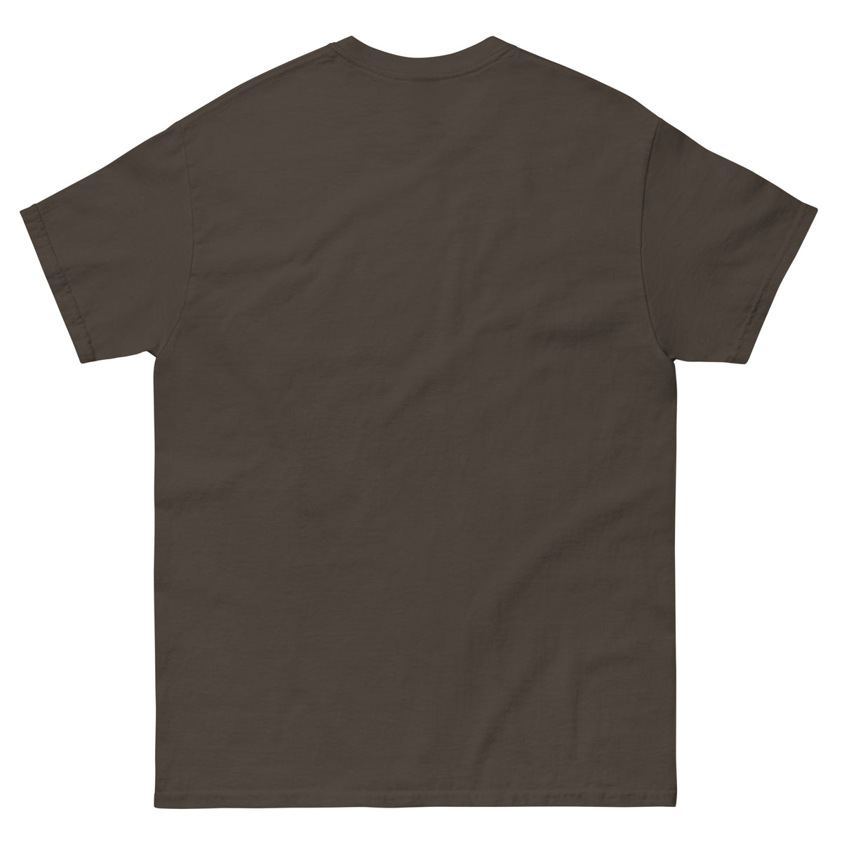 Dark Chocolate classic T-shirt, back view, featuring the Brute Squad Classic Emblem classic tee design