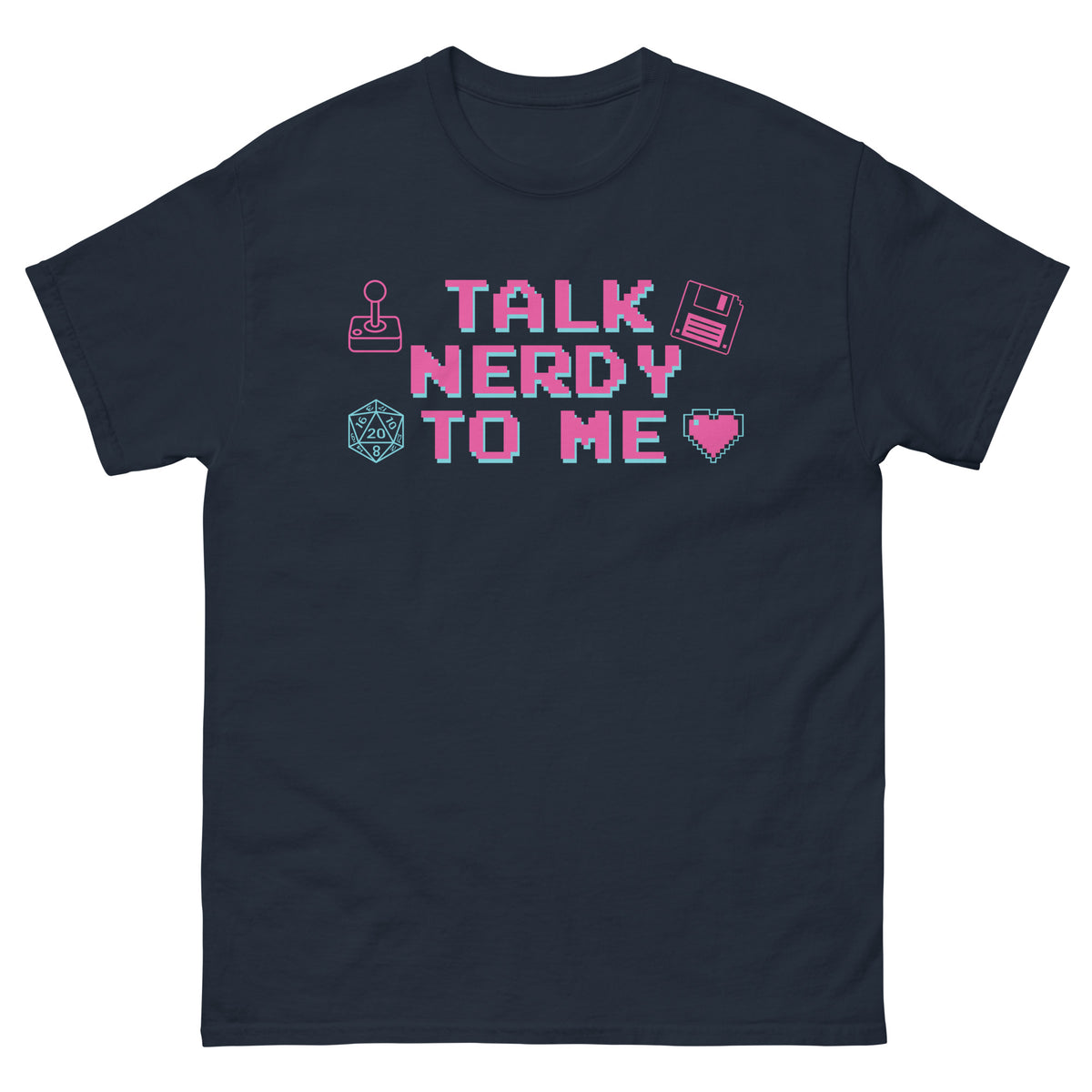 Talk Nerdy to Me Unisex Classic T-Shirt, navy, front view