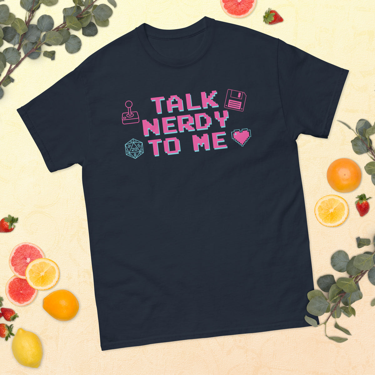 Talk Nerdy to Me Unisex Classic T-Shirt, navy, front view