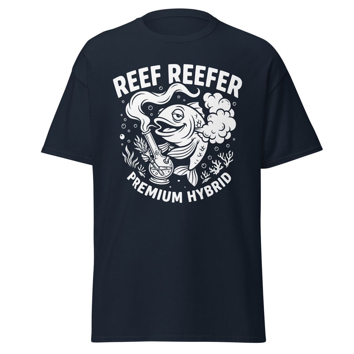 Reef Reefer: Premium Hybrid Unisex Classic T-Shirt, navy, front view