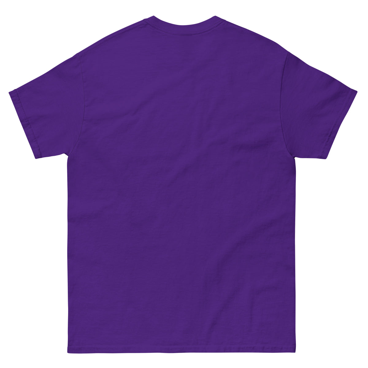 Purple classic T-shirt, back view, featuring the Brute Squad Classic Emblem classic tee design
