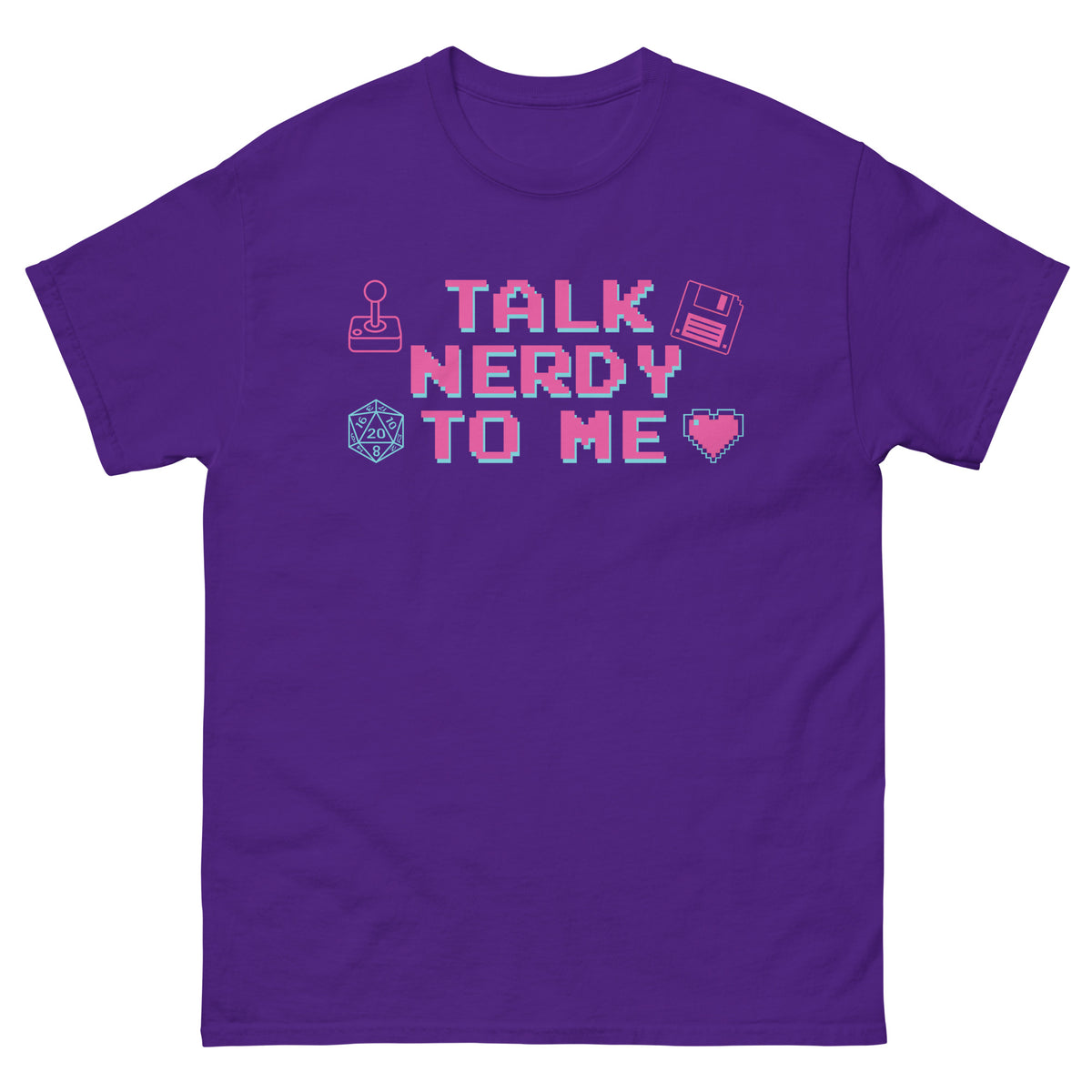 Talk Nerdy to Me Unisex Classic T-Shirt, purple, front view