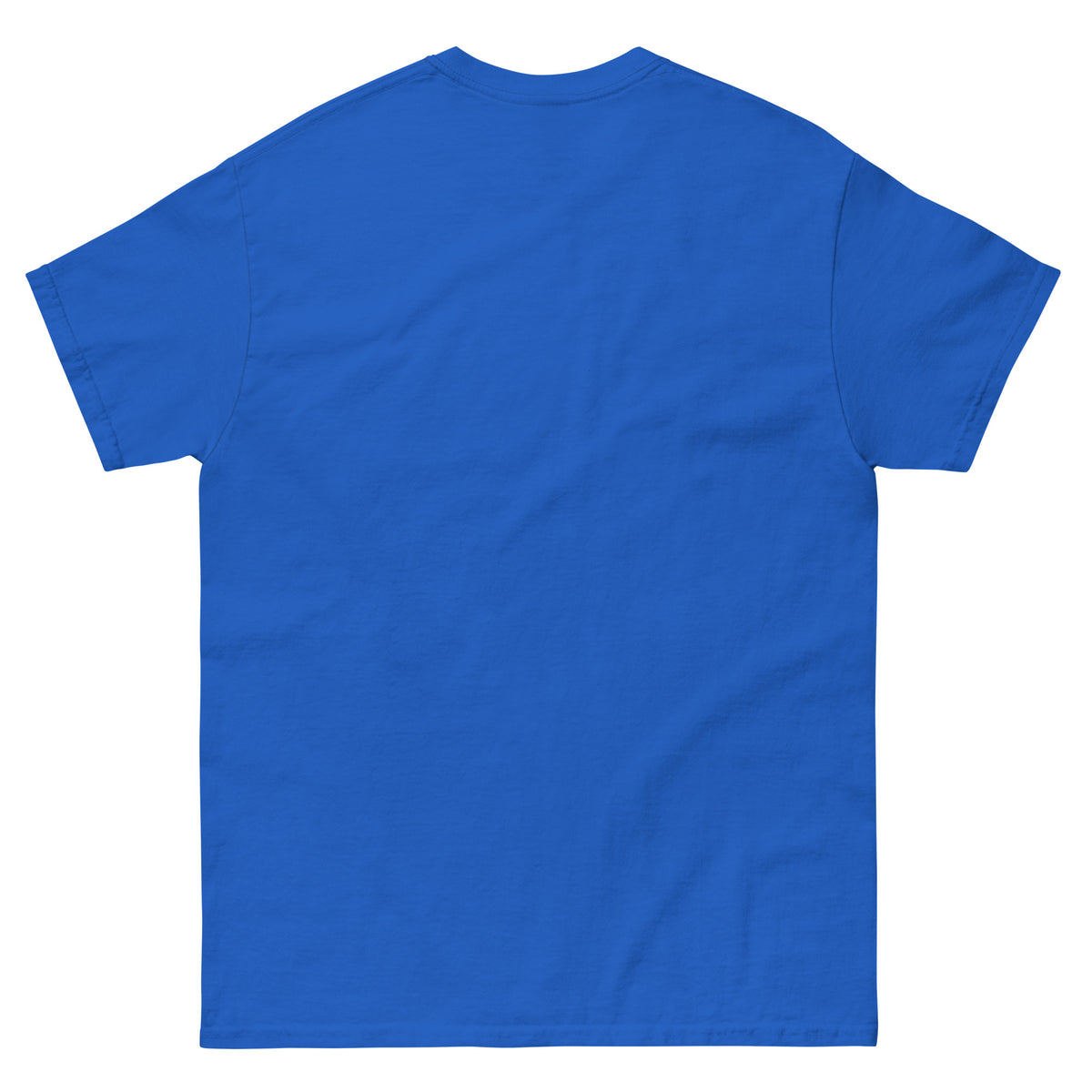 Royal classic T-shirt, back view, featuring the Brute Squad Classic Emblem classic tee design