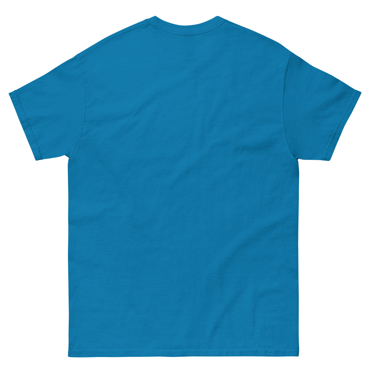 Sapphire classic T-shirt, back view, featuring the Brute Squad Classic Emblem classic tee design