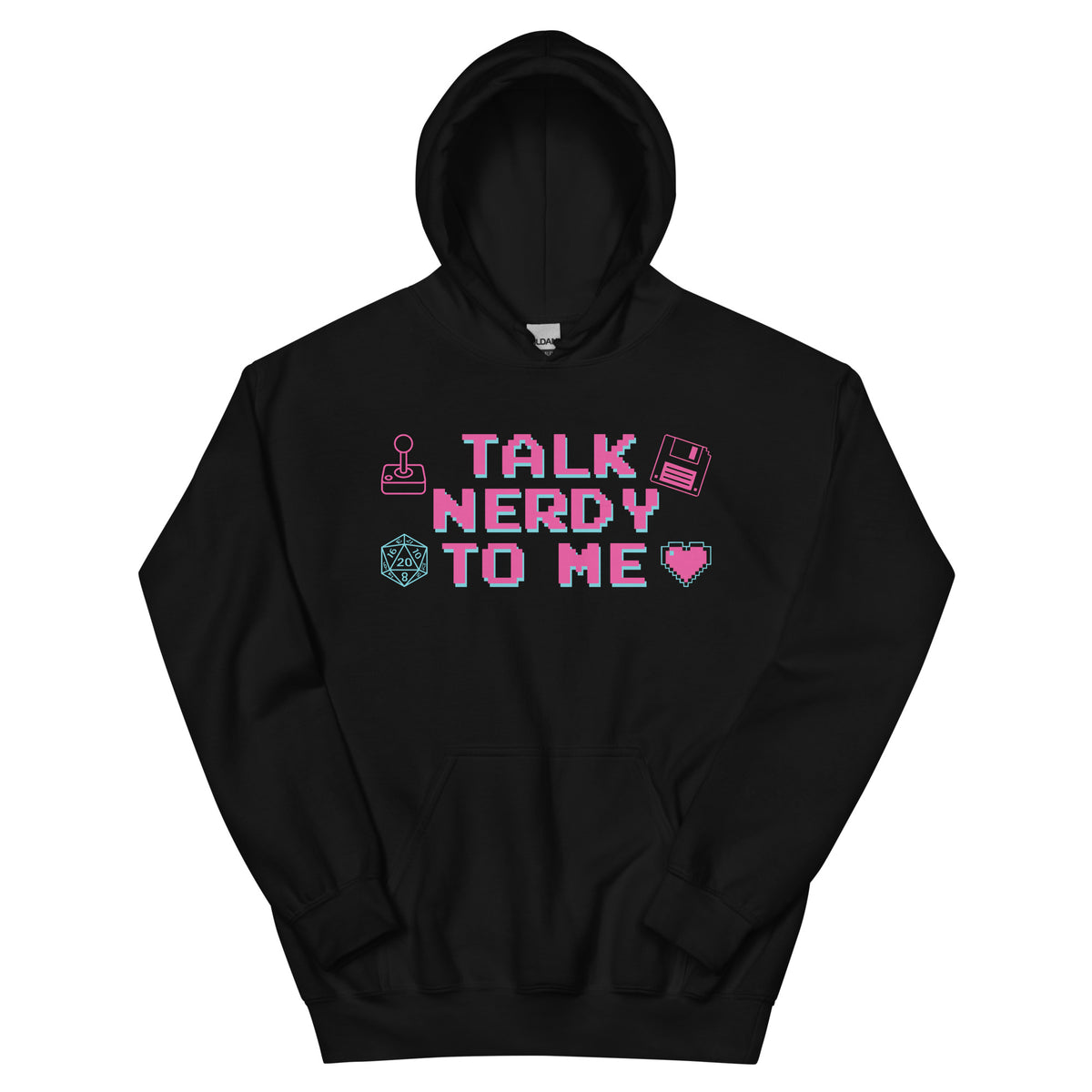 Talk Nerdy to Me Hoodie, black, front view