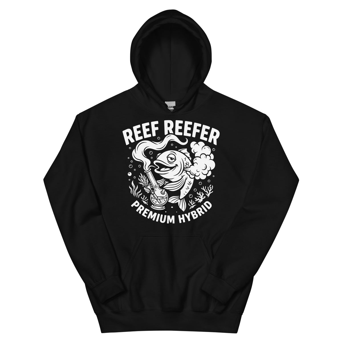 Reef Reefer: Premium Hybrid Hoodie, black, front view