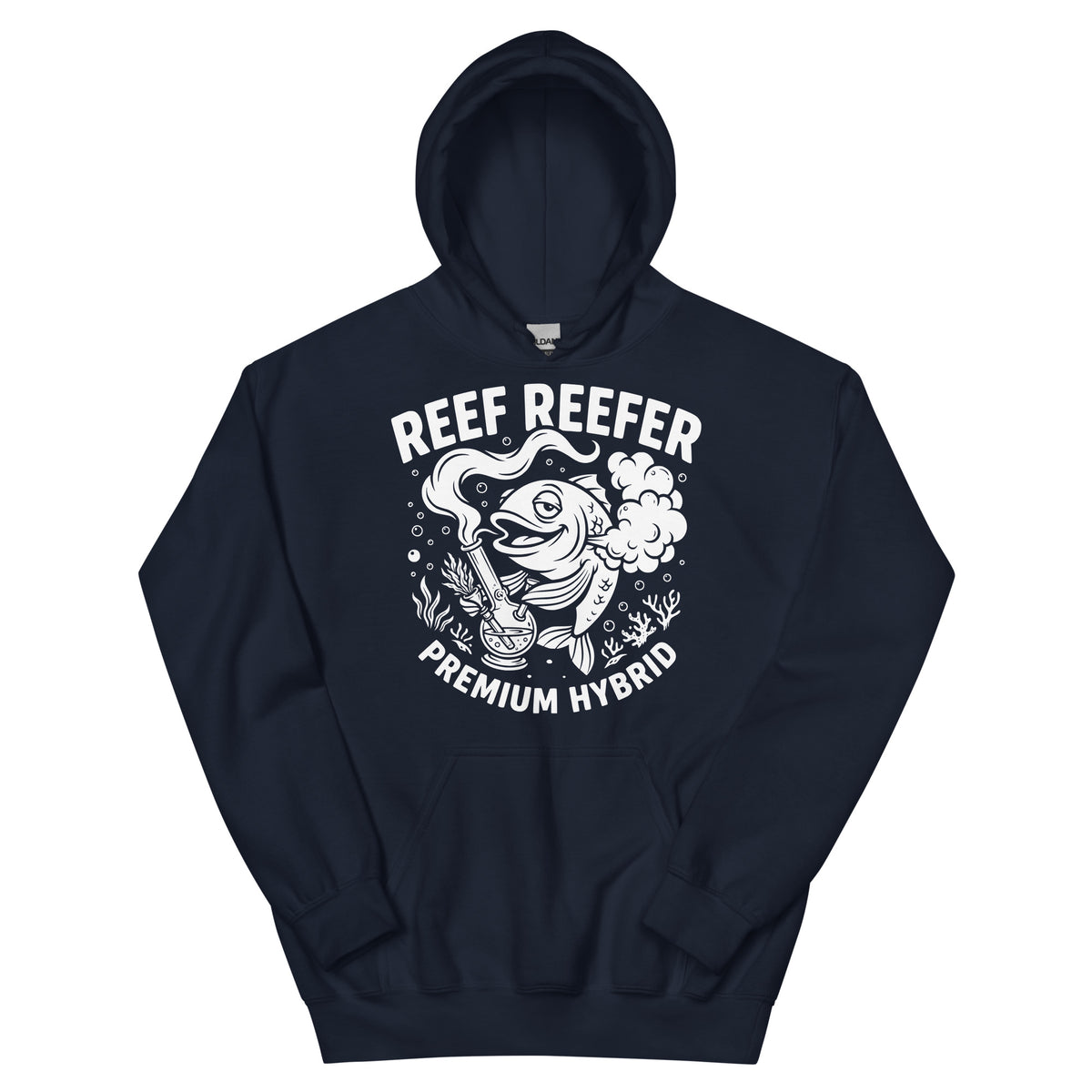Reef Reefer: Premium Hybrid Hoodie, navy, front view
