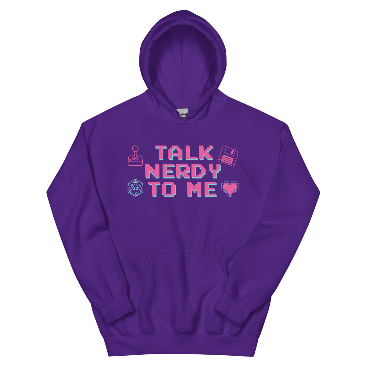 Talk Nerdy to Me Hoodie, purple, front view