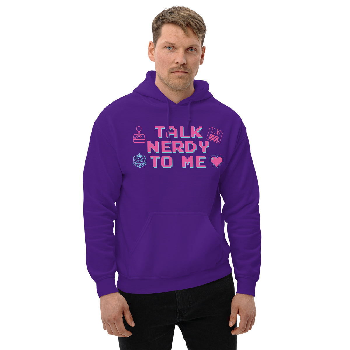 Talk Nerdy to Me Hoodie, purple, front view