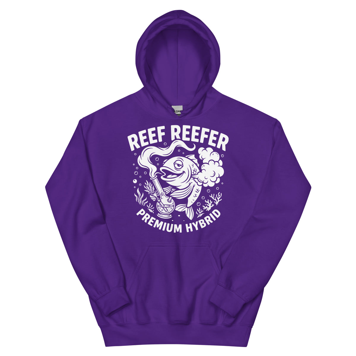 Reef Reefer: Premium Hybrid Hoodie, purple, front view