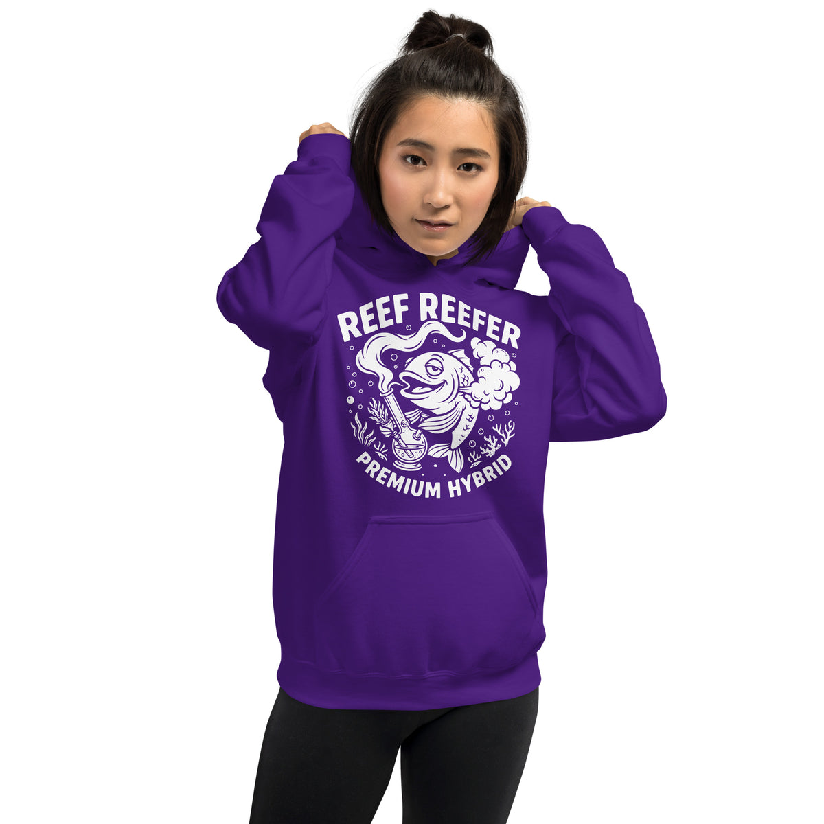 Reef Reefer: Premium Hybrid Hoodie, purple, front view