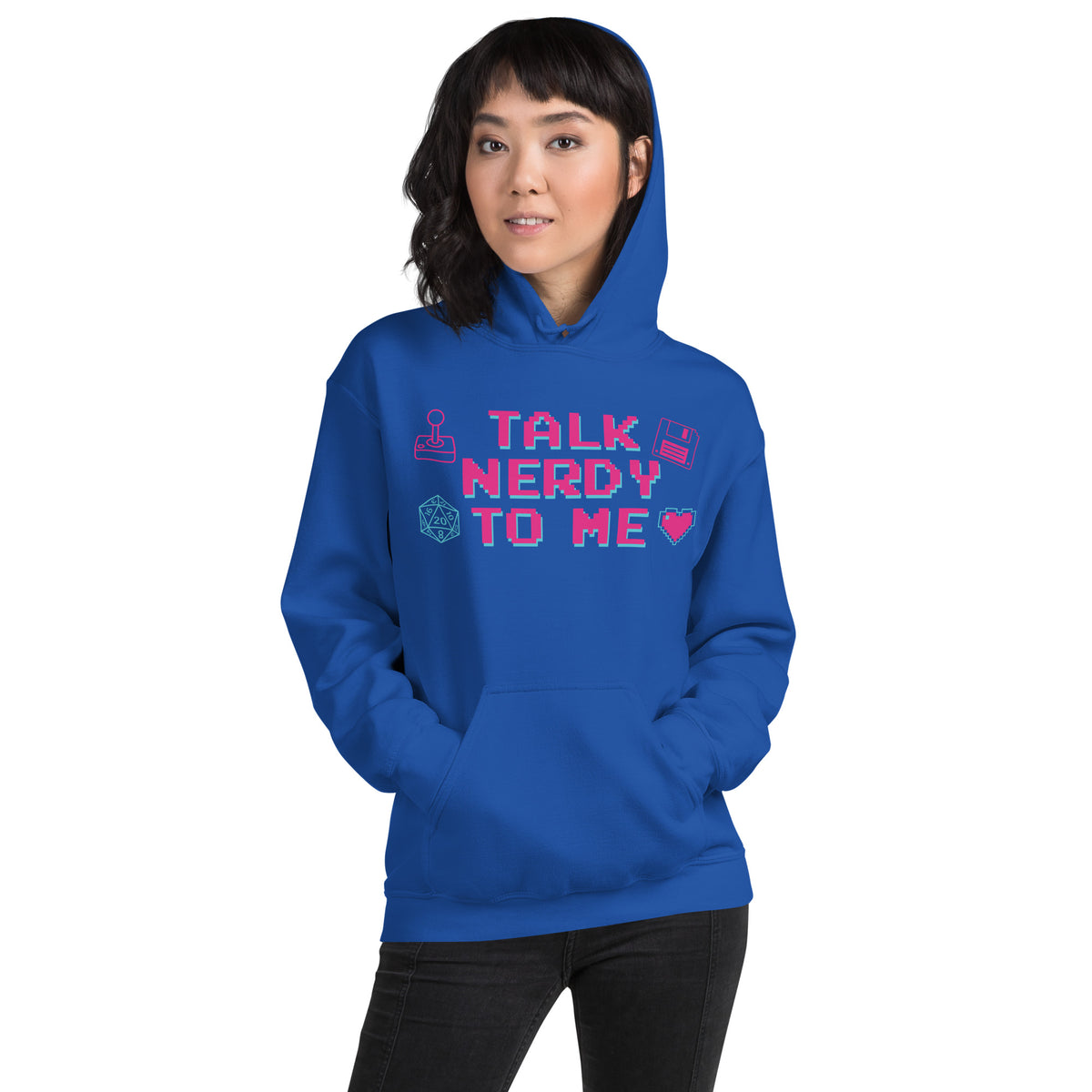 Talk Nerdy to Me Hoodie, royal, front view