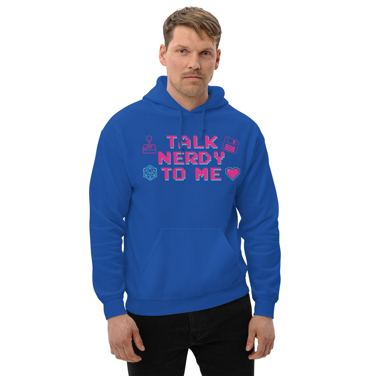 Talk Nerdy to Me Hoodie, royal, front view