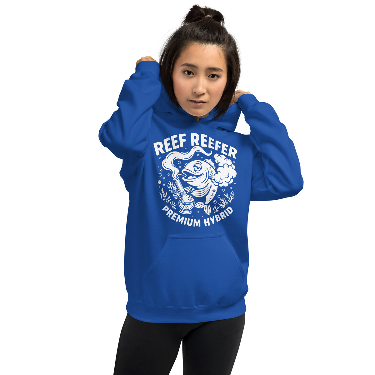 Reef Reefer: Premium Hybrid Hoodie, royal, front view