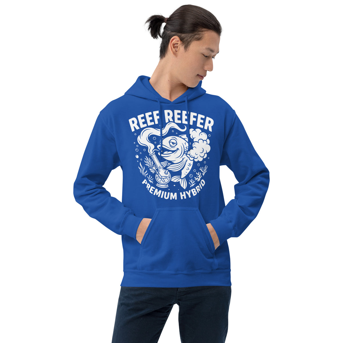 Reef Reefer: Premium Hybrid Hoodie, royal, front view