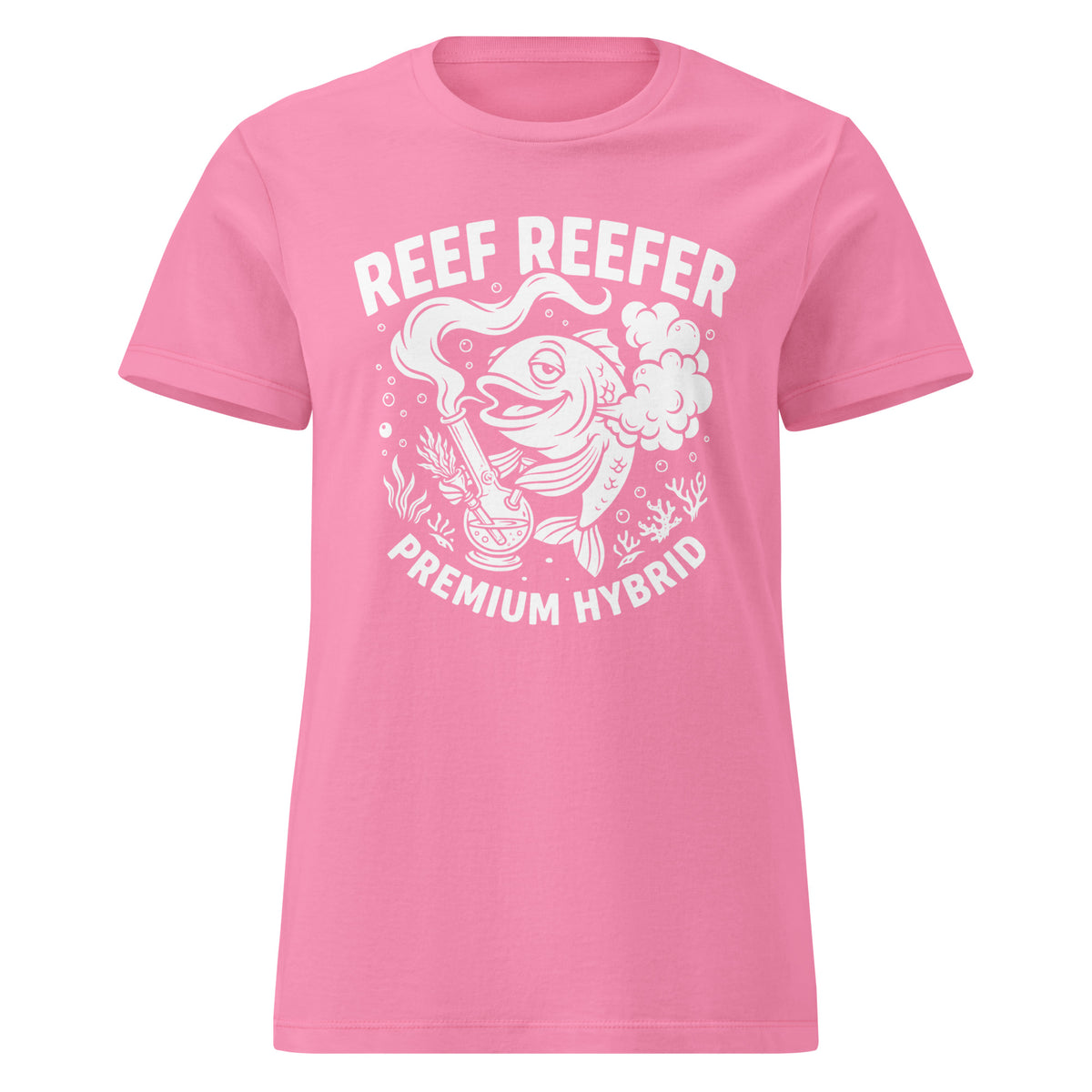 Reef Reefer: Premium Hybrid Women's Softstyle T-Shirt, azalea, front view