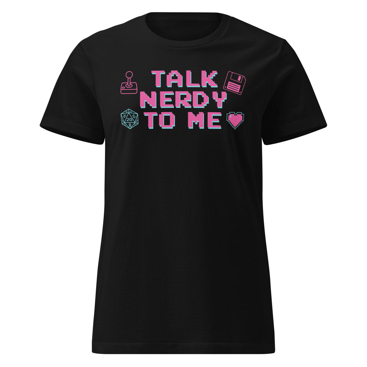 Talk Nerdy to Me Women's Softstyle T-Shirt, black, front view