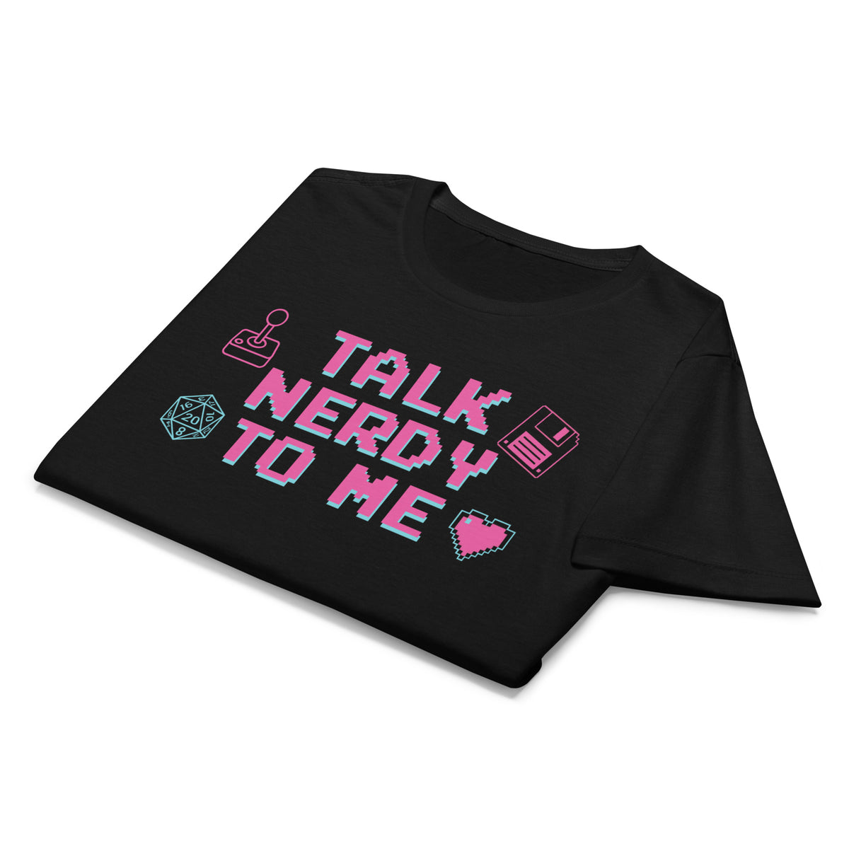 Talk Nerdy to Me Women's Softstyle T-Shirt, black, front view
