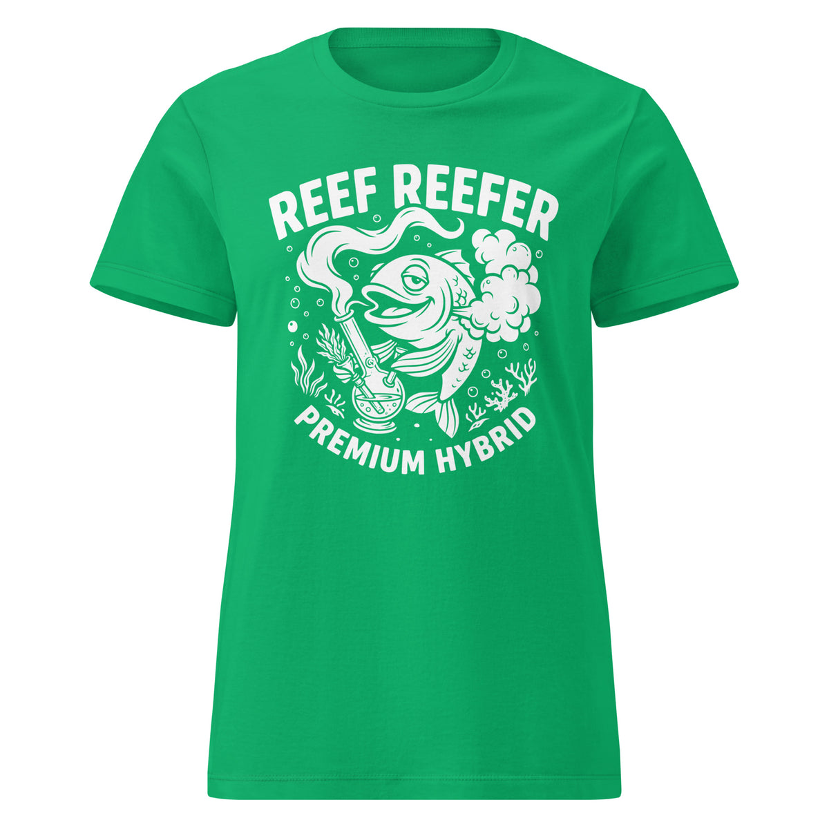 Reef Reefer: Premium Hybrid Women's Softstyle T-Shirt, irish green, front view