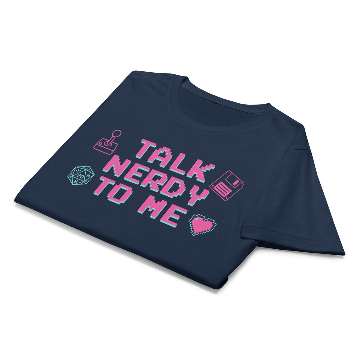 Talk Nerdy to Me Women's Softstyle T-Shirt, navy, front view