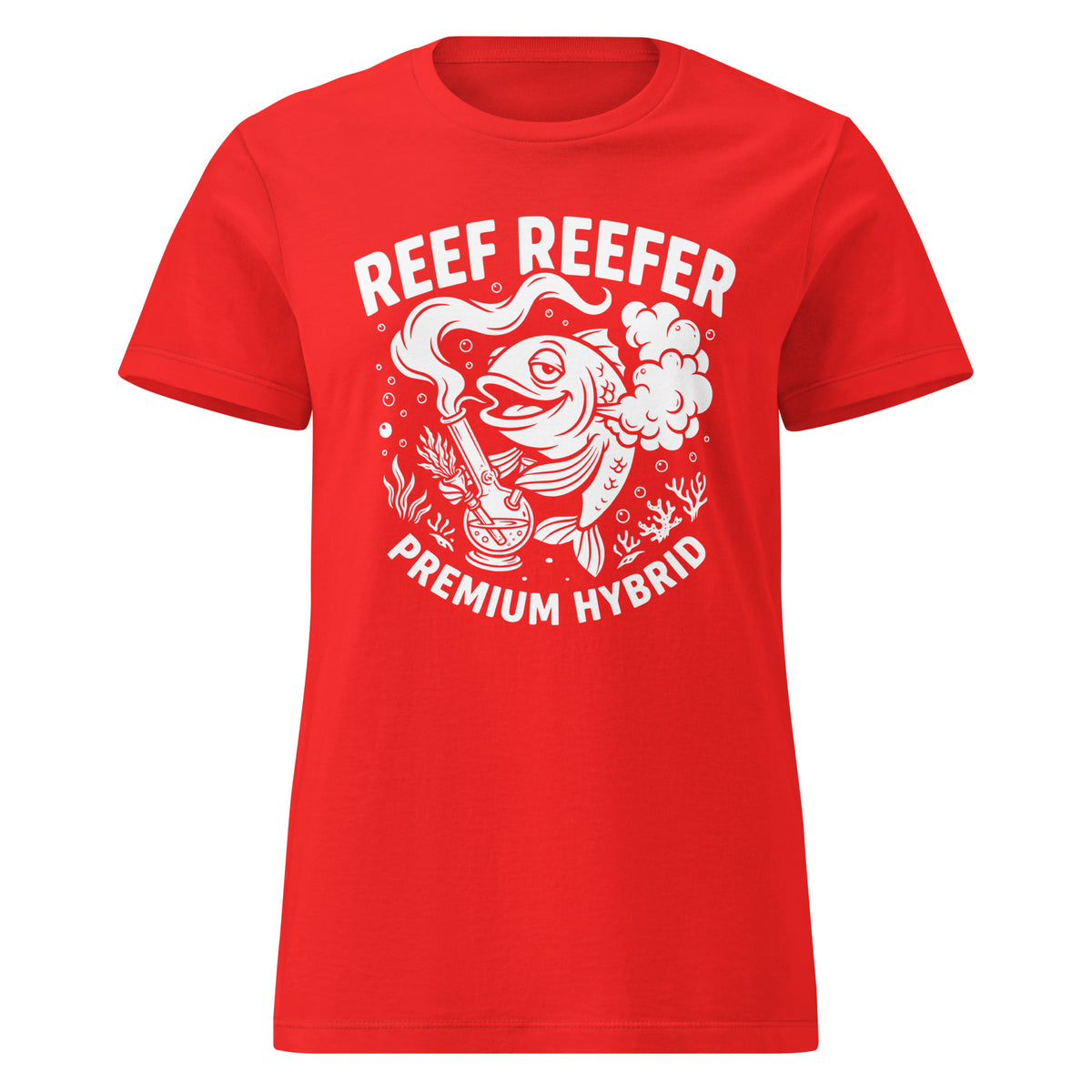 Reef Reefer: Premium Hybrid Women's Softstyle T-Shirt, red, front view