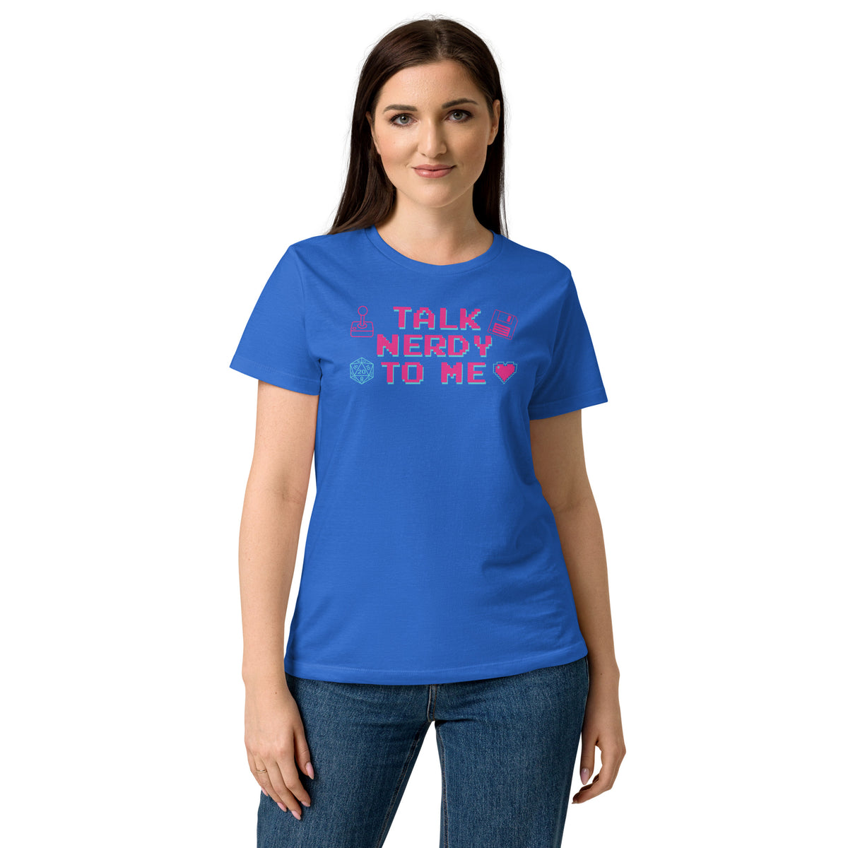 Talk Nerdy to Me Women's Softstyle T-Shirt, royal, front view