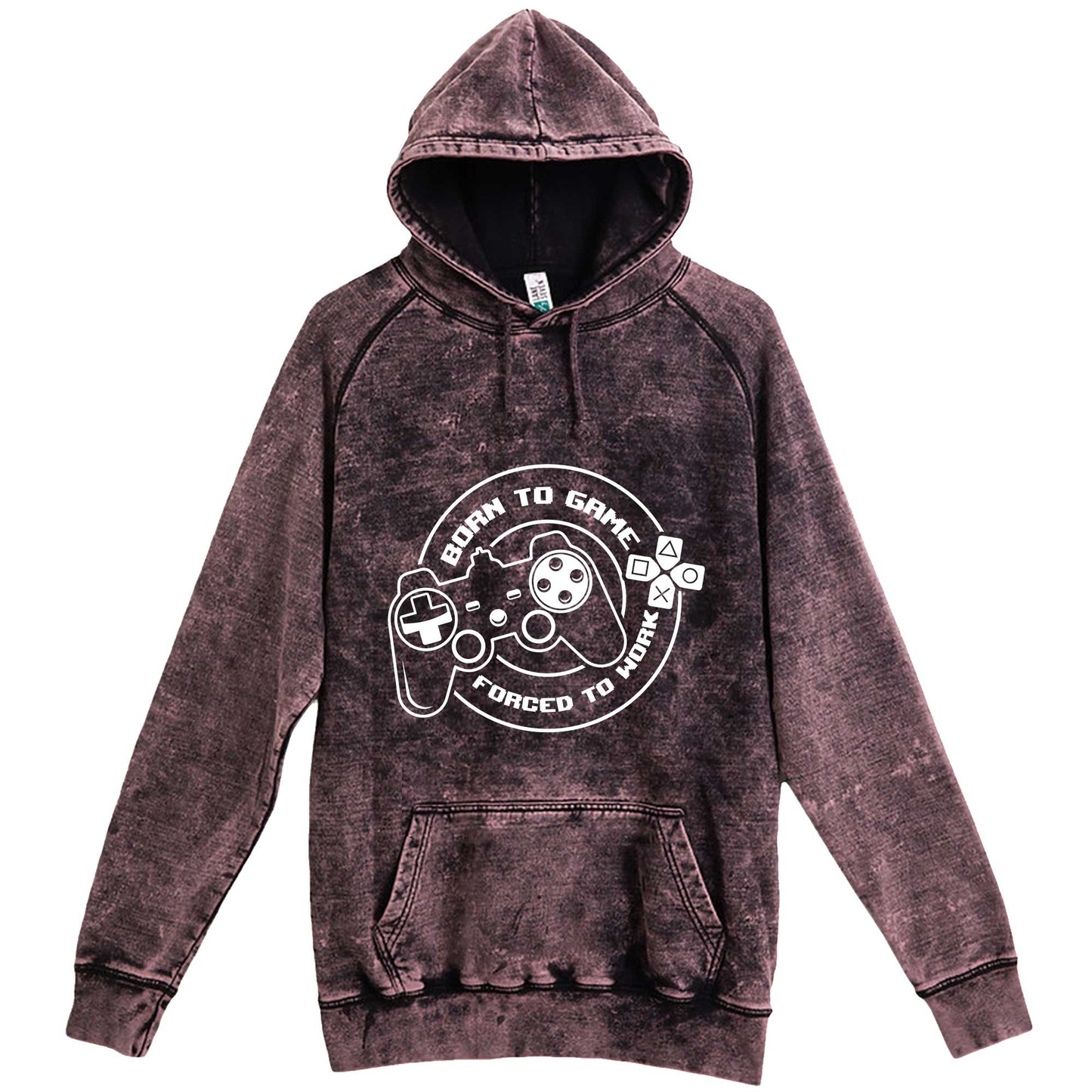 "Born to Game, Forced to Work" hoodie, 3XL, Vintage Cloud Black