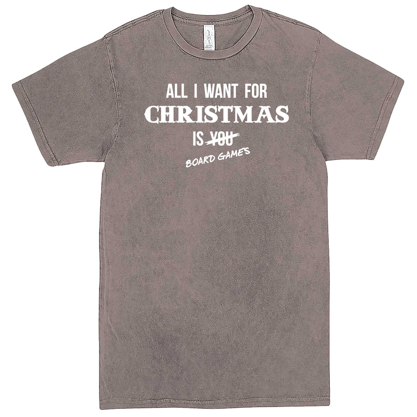 "All I Want for Christmas is Board Games" men's t-shirt Vintage Zinc