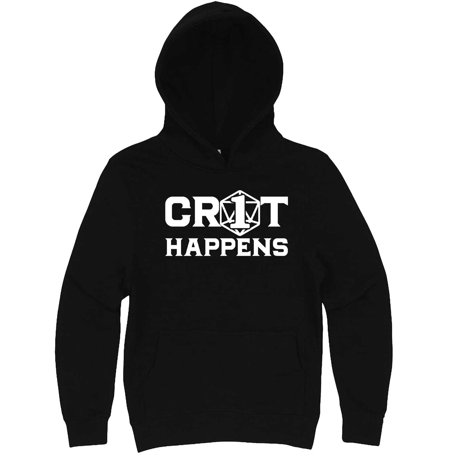 "Crit Happens" hoodie, 3XL, Black