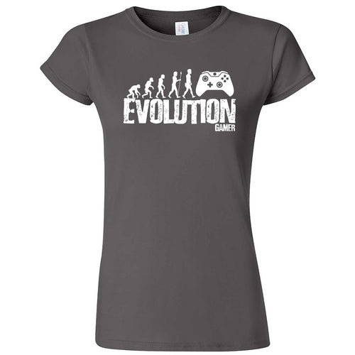  "Evolution of a Gamer" women's t-shirt Charcoal