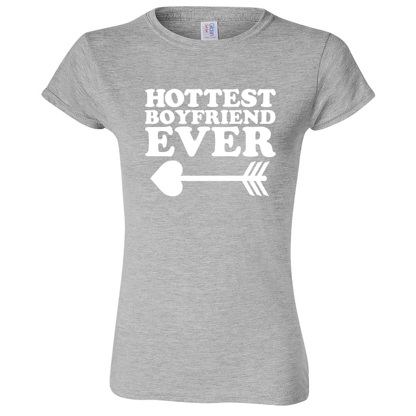 "Hottest Boyfriend Ever, White" women's t-shirt Sport Grey