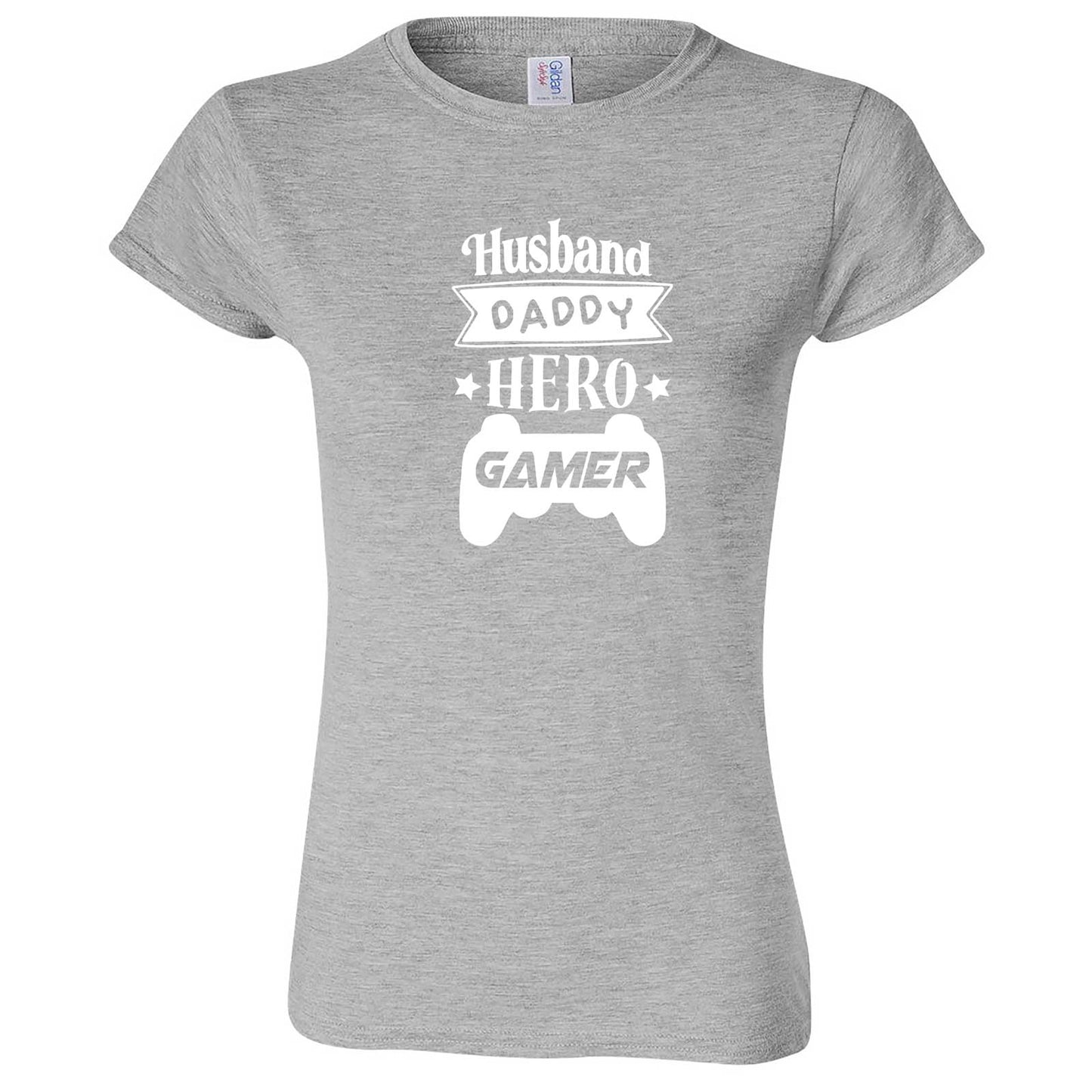 "Husband Daddy Hero Gamer" women's t-shirt Sport Grey