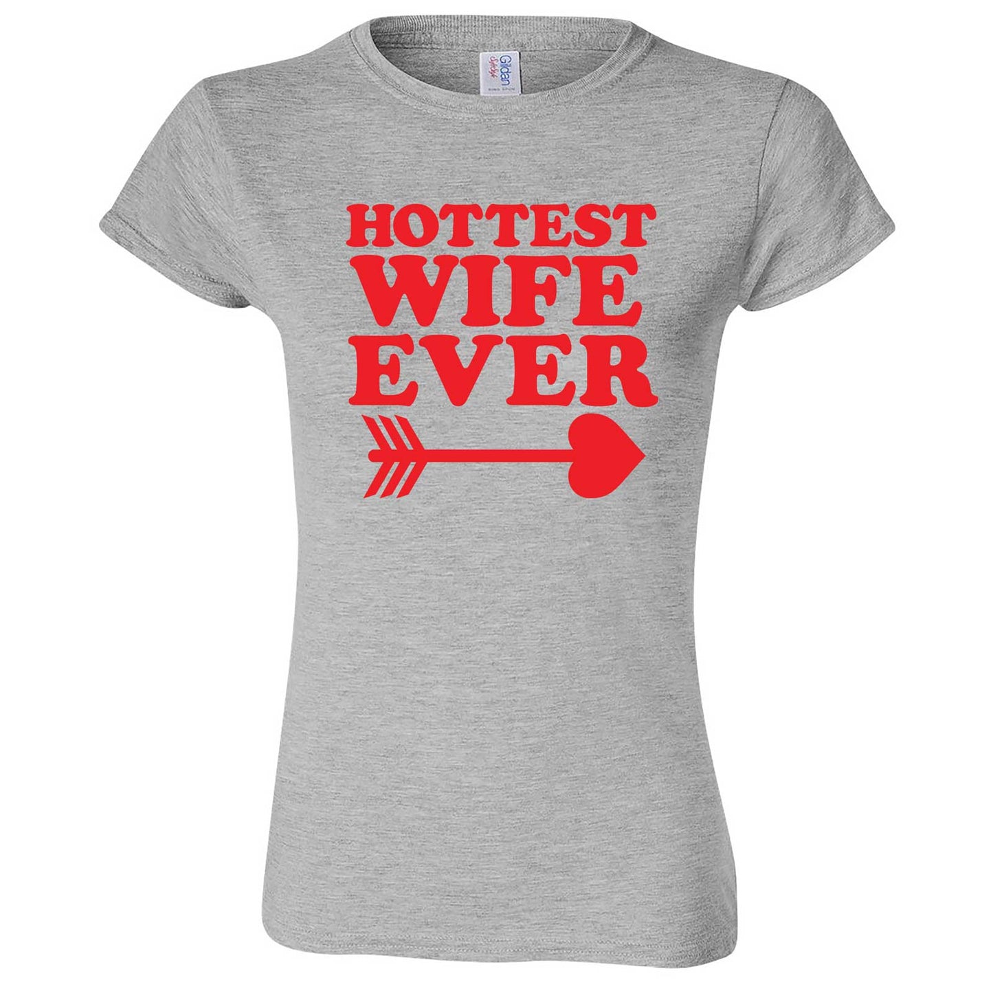 "Hottest Wife Ever, Red" women's t-shirt Sport Grey