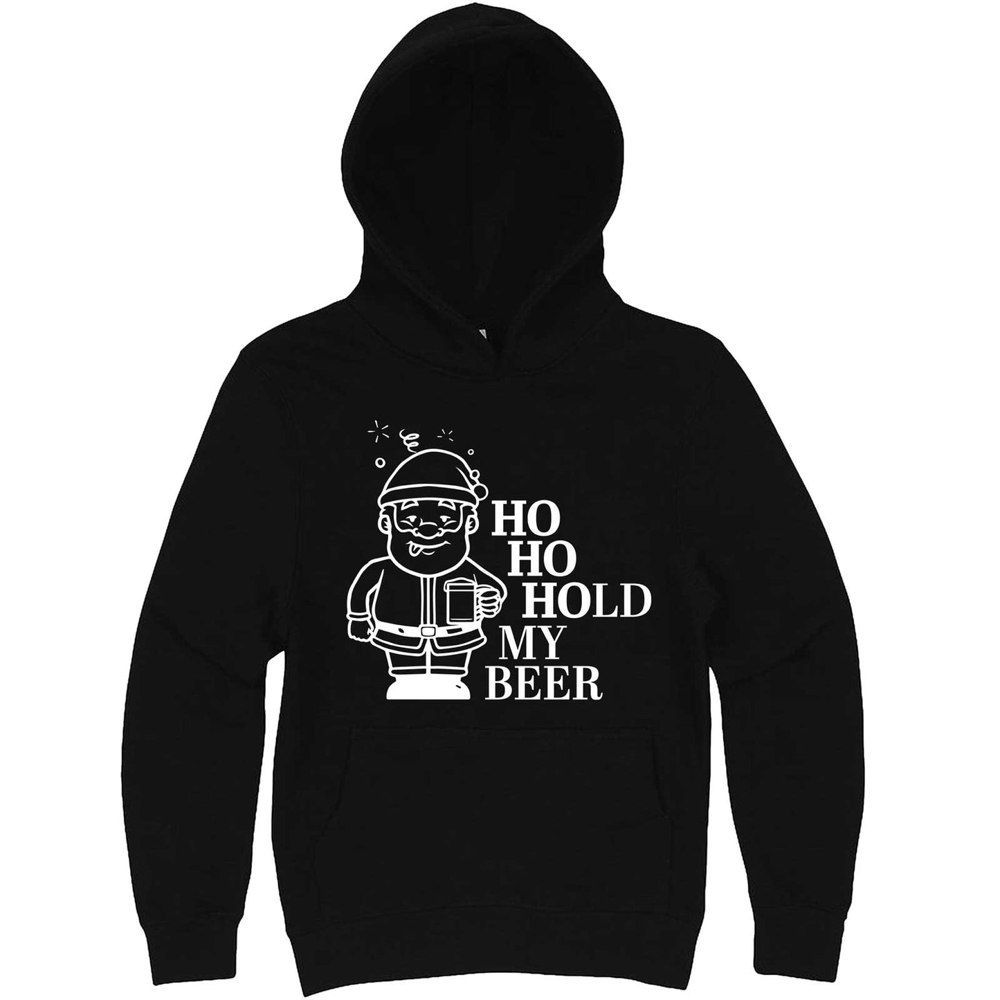 "Ho Ho Hold My Beer" hoodie, 3XL, Black