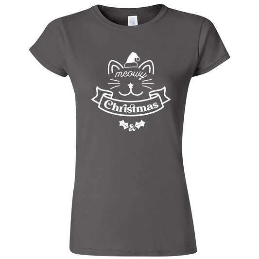 "Adorable Meowy Christmas kitty" women's t-shirt Charcoal