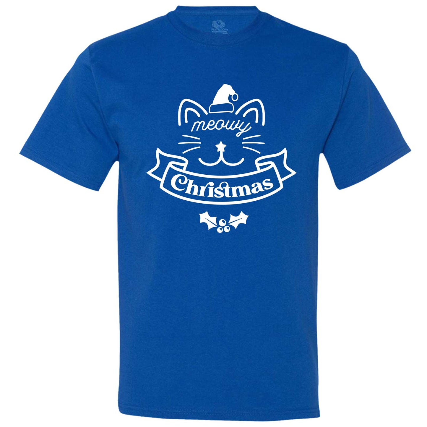 "Adorable Meowy Christmas kitty" men's t-shirt Royal-Blue