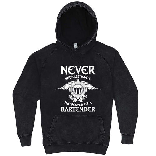  "Never Underestimate the Power of a Bartender" hoodie, 3XL, Vintage Black
