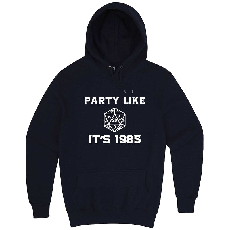  "Party Like It's 1985 - RPG Dice" hoodie, 3XL, Navy