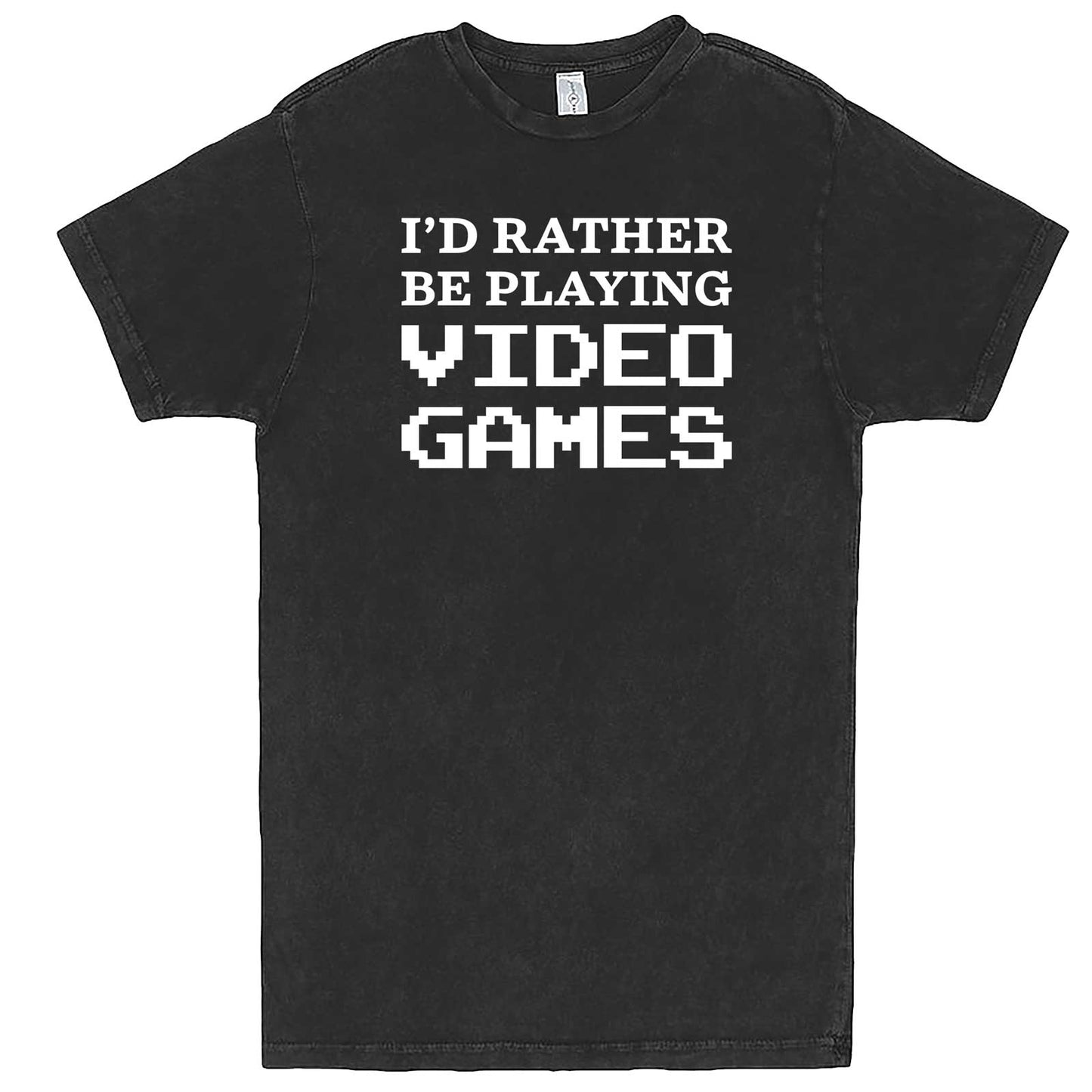 "I'd Rather Be Playing Video Games" men's t-shirt Vintage Black