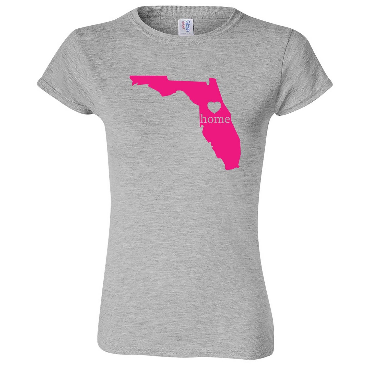 "Florida Home State Pride, Pink" women's t-shirt Sport Grey