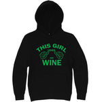  "This Girl Loves Her Wine, Green Text" hoodie, 3XL, Black