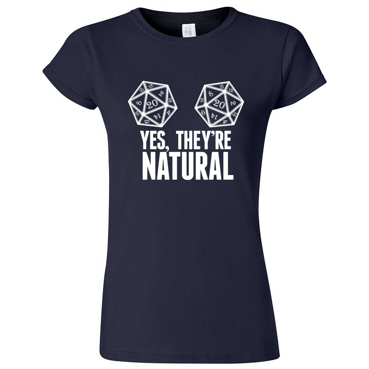 "Yes They're Natural" women's t-shirt Navy Blue