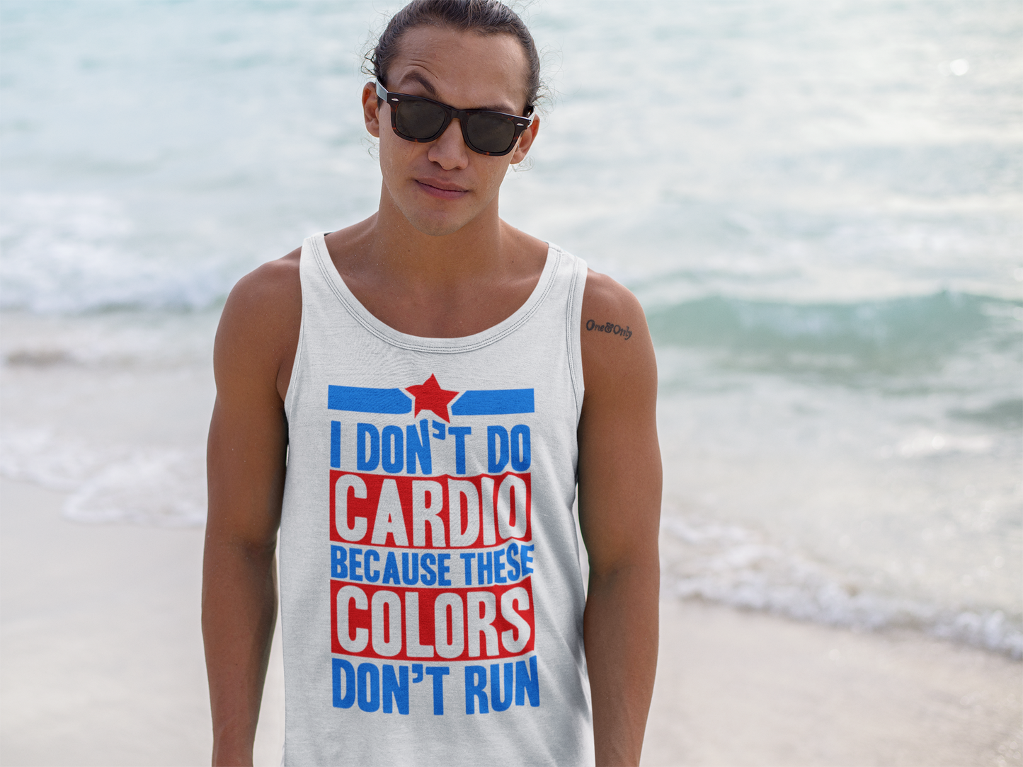 I Don't Do Cardio Because These Colors Don't Run men's tank top