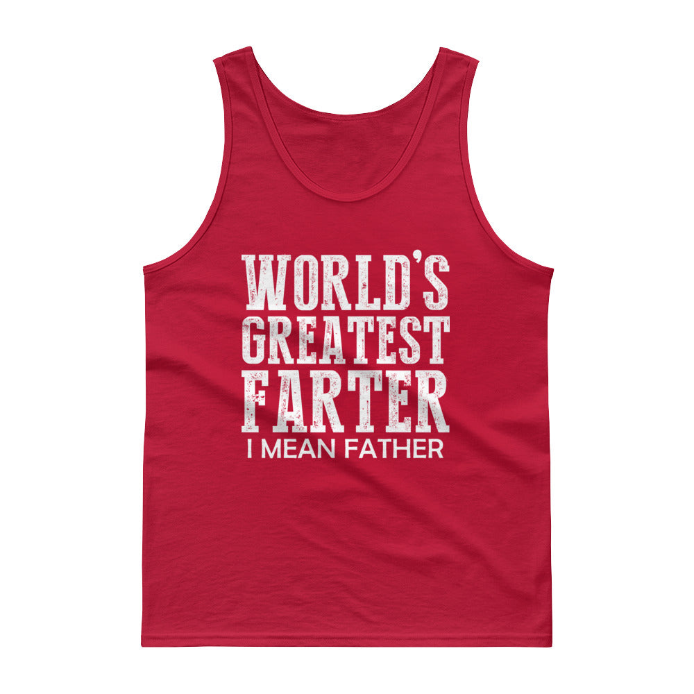 "World's Greatest Farter, I Mean Father" Tank Top With White Or Black Image, alternate product view 3